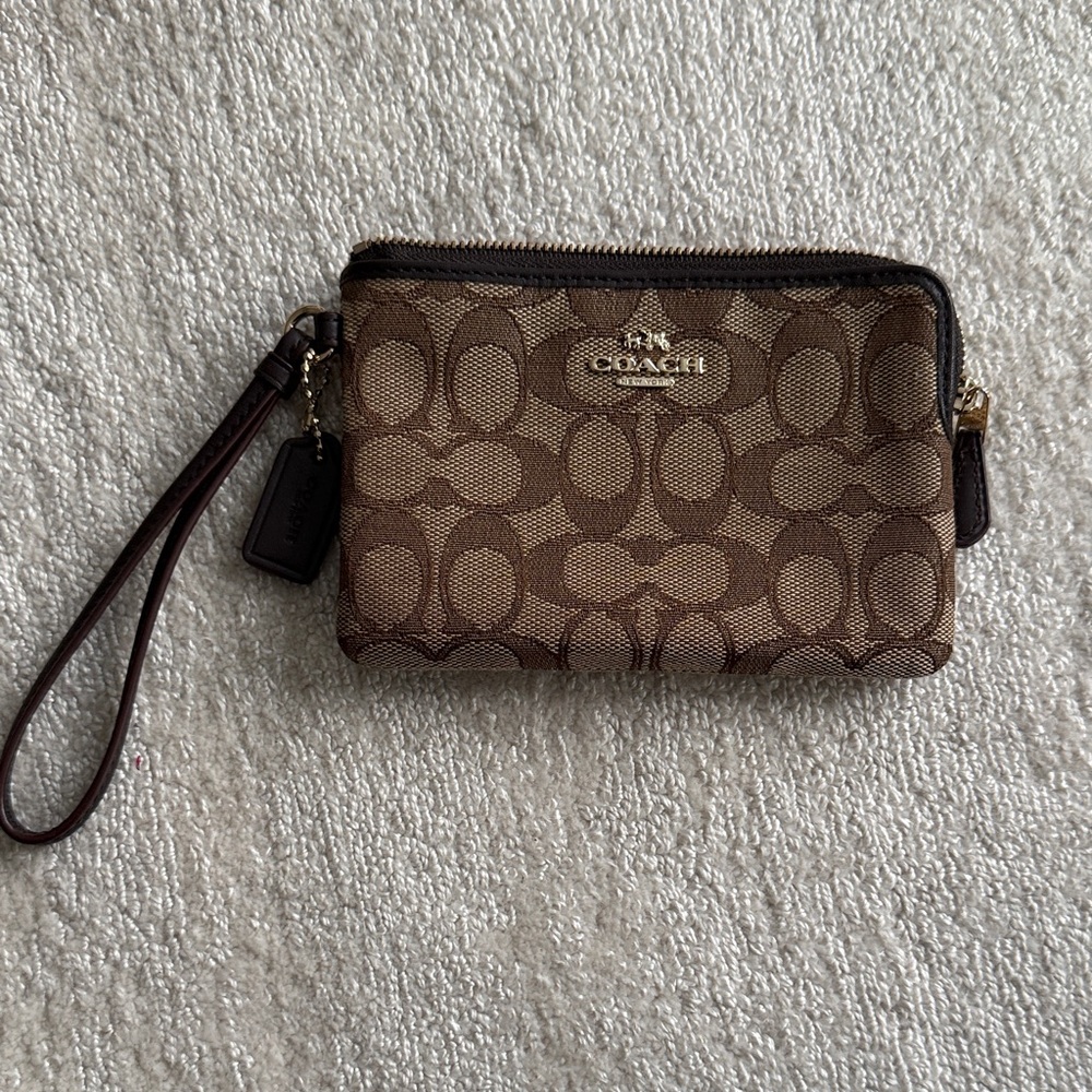 Coach Black and Brown Wristlet